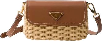 Prada Natural/Brown Logo Small Shoulder Bag