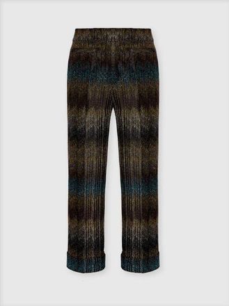 Missoni Snake-pattern Viscose Lam&eacute; Flared Trousers in Green& Brown at Nordstrom, Size 38 It
