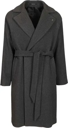 Tagliatore Hendricks Coat - male - Tagliatore - Belted Coats - Gray - M - Coats