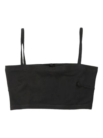 BASERANGE square-neck crop top - women - Organic Cotton/Elastane - M - Black