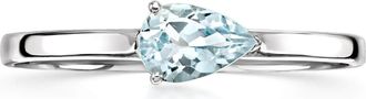Ross-Simons Pear-Shaped Aquamarine Ring in 10kt White Gold