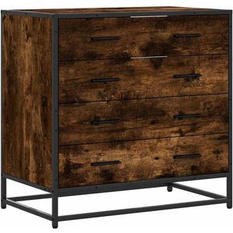 vidaXL C&oacute;moda De Madera Contrachapada Roble Ahumado 70x41x70 Cm Vidaxl