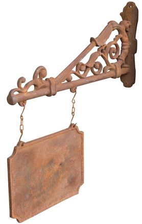 Biscottini International Biscottini - Insignia De Pared De Fundici&oacute;n De Hierro Acabado Con Efecto &Oacute;xido Natural L70xpr12xh85 Cm