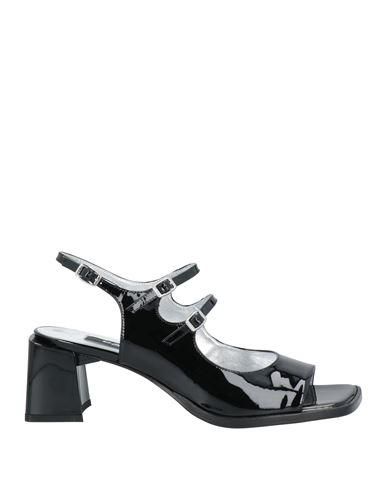 サンダル・ミュール CAREL Sling Back Queen - Carel - Denim - Black Celeste - Black denim fabric heeled sandals – Carel Paris