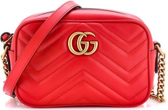 Gucci GG Marmont Shoulder Bag Matelass&eacute; Leather Mini (Authentic Pre-Loved)