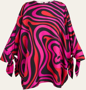 Pucci Marmo Silk Twill Mini Caftan Dress