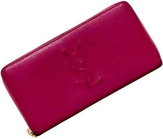 Saint Laurent Pre-owned Wallets, female, Pink, Size: ONE SIZE Pre-owned Leather Wallet