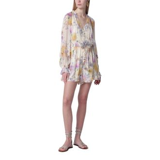 Zimmermann Short Dresses, female, Multicolor, Size: S Luna Ruffle Playsuit
