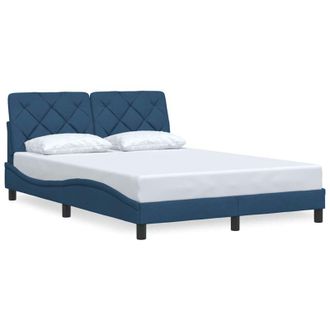 vidaXL Estructura De Cama Sin Colch&oacute;n Tela Azul 120x200 Cm Vidaxl