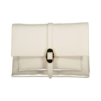 Coccinelle Shoulder Bags, female, White, ONE SIZE, White Leather Handbag with Multiple Pockets