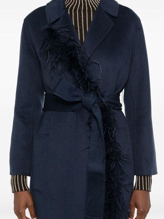 Max Mara Albania Blue Virgin Wool Blend Coat da 1.526,95