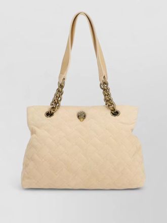 Kurt Geiger suede tote bag top handles chain