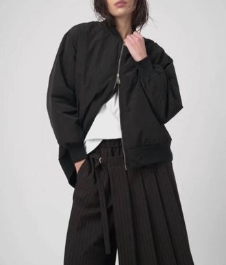 Baci Oversized Bomber Jacket In Black