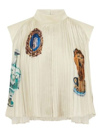 Alemais Orazio pleated top - Neutrals