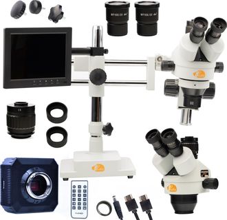 OEM Microscopio Estereosc&oacute;pico Trinocular Jupiter Pro Msjp-t-sdms1 - Set Pantalla 8 Camara Orion Pro Iluminador 56xled 7x-45x (expansible 3,5x-270x) Elect