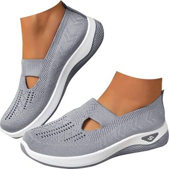 Generic Orthopedic Shoes for Women 2026 Wide Width Soft Sole Mesh Cushion Sole Comfortbale Wedge Sneakers Breathable Slip On Arch Support Non-Slip Shoes Knit 