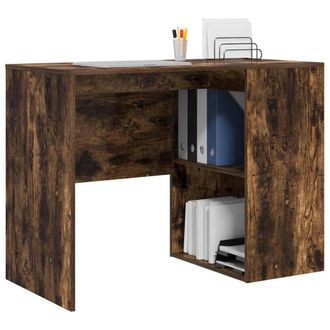 Berkfield Home Modern Writing Desk Smoked Oak Engineered wood Medium Writing Desk in Brown
