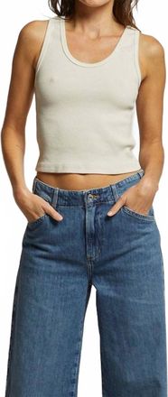 perfectwhitetee Blondie Structured Rib Bra Friendy Tank In Sugar