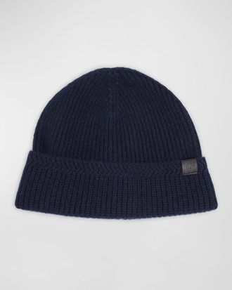 Tom Ford Mens Wool-Cashmere Beanie Hat