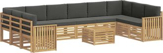 vidaXL Conjunto De Sof&aacute;s De Exterior 11 Uds. Blanco Y Antracita Vidaxl