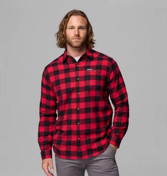 Columbia Cornell Woods Shirt Mens Red Check Flannel Long Sleeve KFC368