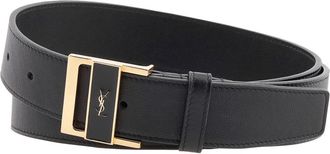 Saint Laurent Womens Gio Belt In Box Leather, Size 80