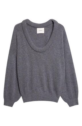 Lisa Yang Doria Padded Scoop Neck Cashmere Sweater in Graphite at Nordstrom, Size 0