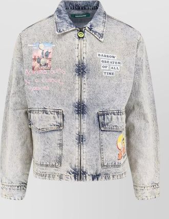 Barrow denim jacket front graphic print buttons
