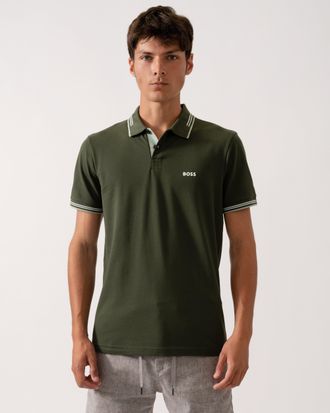 HUGO BOSS Paul Poloshirt met Korte Mouwen in Donkergroen