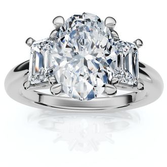 Pompeii3 Certified 2 3/4Ct Jenn Oval Diamond Engagement Ring 14k Gold or Platinum Lab