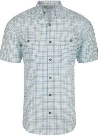 Drake's Mens Frat Button Down Tattersall Short-Sleeve Shirt In Monument Grey