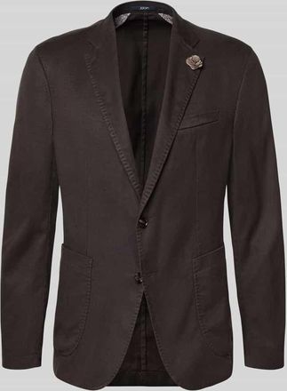 Joop Sakko aus Leinen-Mix mit Reverskragen Modell Hoverest in Dunkelbraun, Gr&ouml;&szlig;e 46