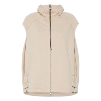 Sportmax Oversized Katoenen Fleece Vest - Dames - Bodywarmers - Beige - M - Katoen - Jassen