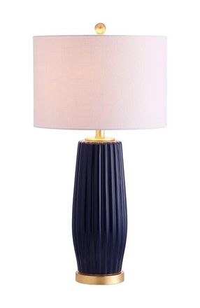Jonathan Y Designs Roman 28.5 Ceramic LED Table Lamp in Navy at Nordstrom