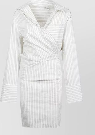 Iro lazul striped wrap dress long sleeves