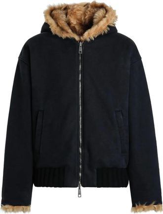 Dolce & Gabbana faux-fur reversible hooded jacket - Black