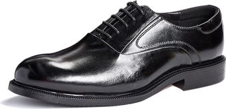 Generic Genuine Leather Mens Dress Shoes Handcrafted Vintage Oxford Shoes,Black,10.5
