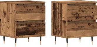 vidaXL Vidaxl - Bedside Cabinet 2 pcs Old wood 40 x 35 x 50 cm Engineered wood
