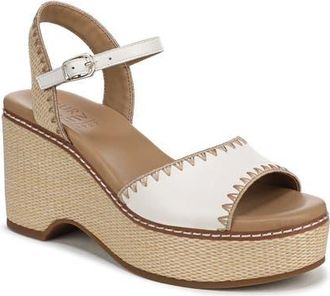 Naturalizer Della Platform Ankle Strap Sandal in Warm White/Natural at Nordstrom, Size 6.5