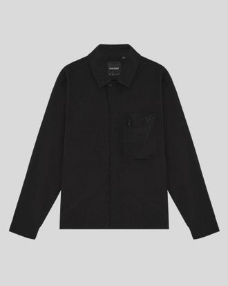 Lyle & Scott Mens Lightweight Utility Pocket Overshirt - Black - Size X-Large