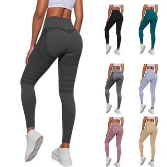 Generic Women 3D Compression Leggings Anti Cellulite Slimming Scrunch Bums Leggings High Waist Seamless Push-Up Opaque Gym Yoga Running Legging Tummy Control 