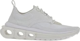 Ferragamo Witte Gancini-Plaque Lage Sneakers - Heren - Sneakers - Wit - 39 EU - Leer - Schoenen