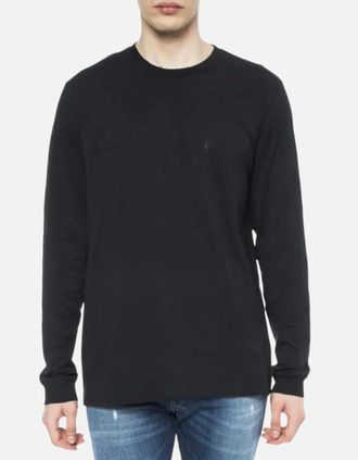 Diesel Mens DIESEL T AVON LS Mens T Shirt Long Sleeve Crew Neck Casual Summer Cotton Tees - Black - Size: 34