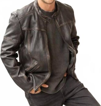Mauritius Aryn Rf Leather Jacket In Vintage Black