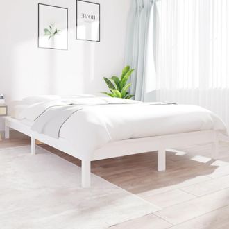 vidaXL Vidaxl - Estructura De Cama Sin Colch&oacute;n Madera De Pino Blanca 140x190 Cm