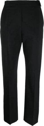 Msgm Casual Zwarte Wollen Broek - Dames - Chinos - Zwart - S - Wol - Broeken