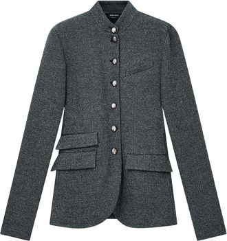 Giorgio Armani Slim-Fit Herringbone Jersey Blazer