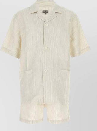 Ermenegildo Zegna linen pyjama set striped shirt and shorts