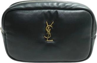 Saint Laurent Pre-owned Clutches, female, Black, Size: ONE SIZE Pre-owned Leather Clutch