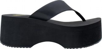 Volatile Womens Cressida Platform Flip Flop In Black